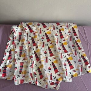 🎈 2/$5 🎈 Vintage White Scarf with Red and Yellow Nautical Print